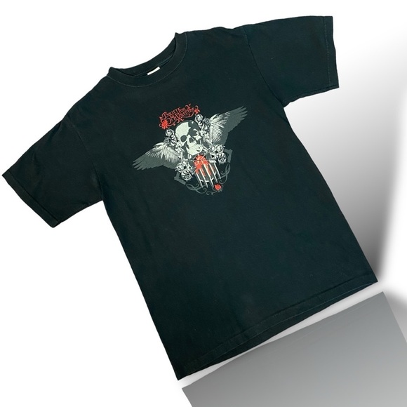 Vintage Y2K Bullet for My Valentine Band Tee Black Men’s Size Medium Skull Anvil - Picture 1 of 7